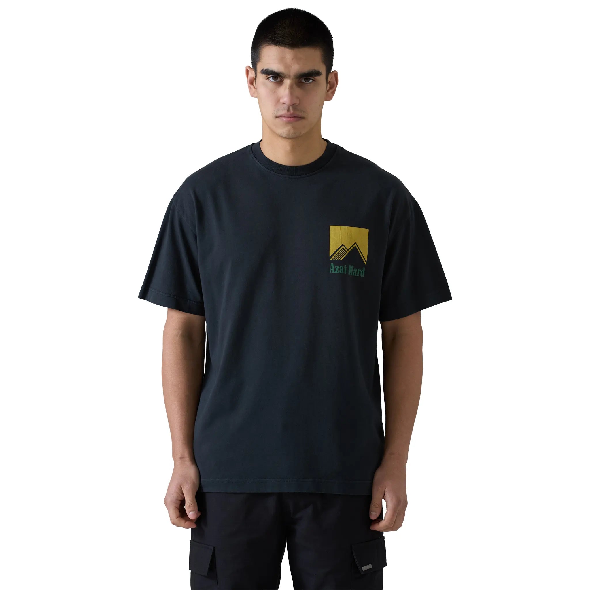 Front View of Preloved - Azat Mard Special Blends Washed Black T-Shirt